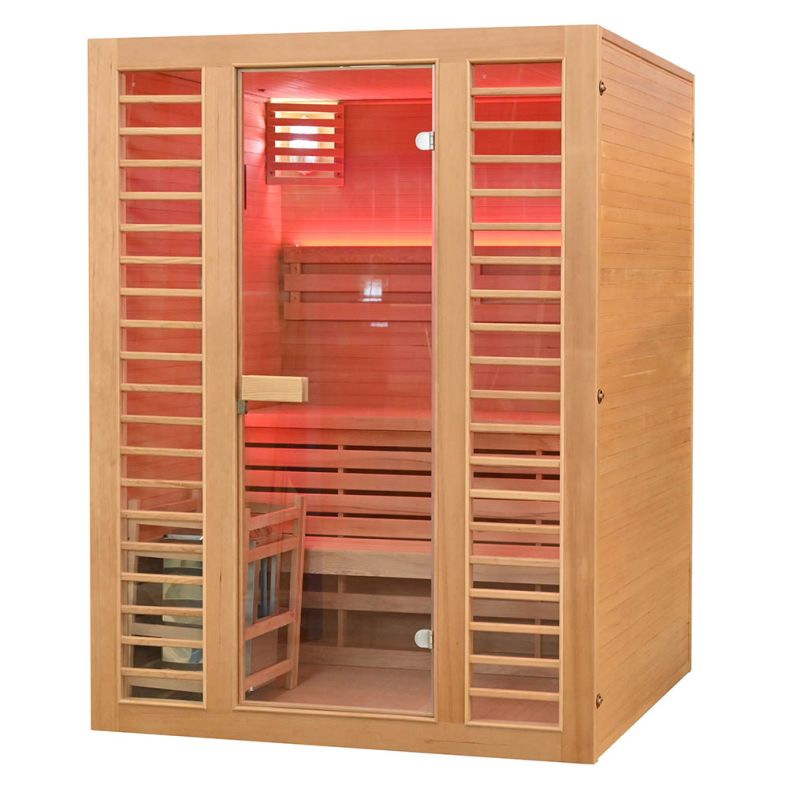 Sauna sucha z piecem EL3S XL 3-osobowa 150 × 150 cm hemlock