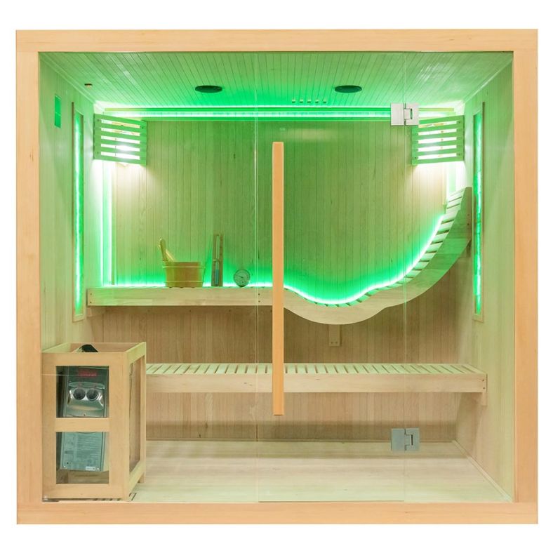 Sauna sucha z piecem EA5S-L z leżanką 210 × 160 cm