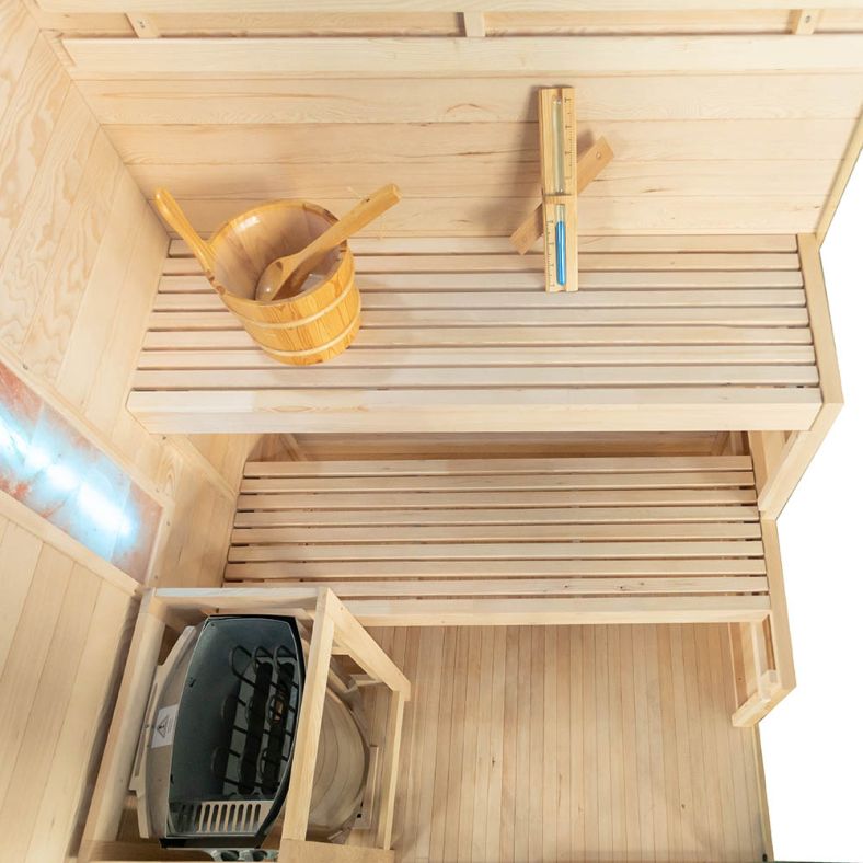 Sauna sucha z piecem EP2S 2-osobowa – wersja lewa lub prawa