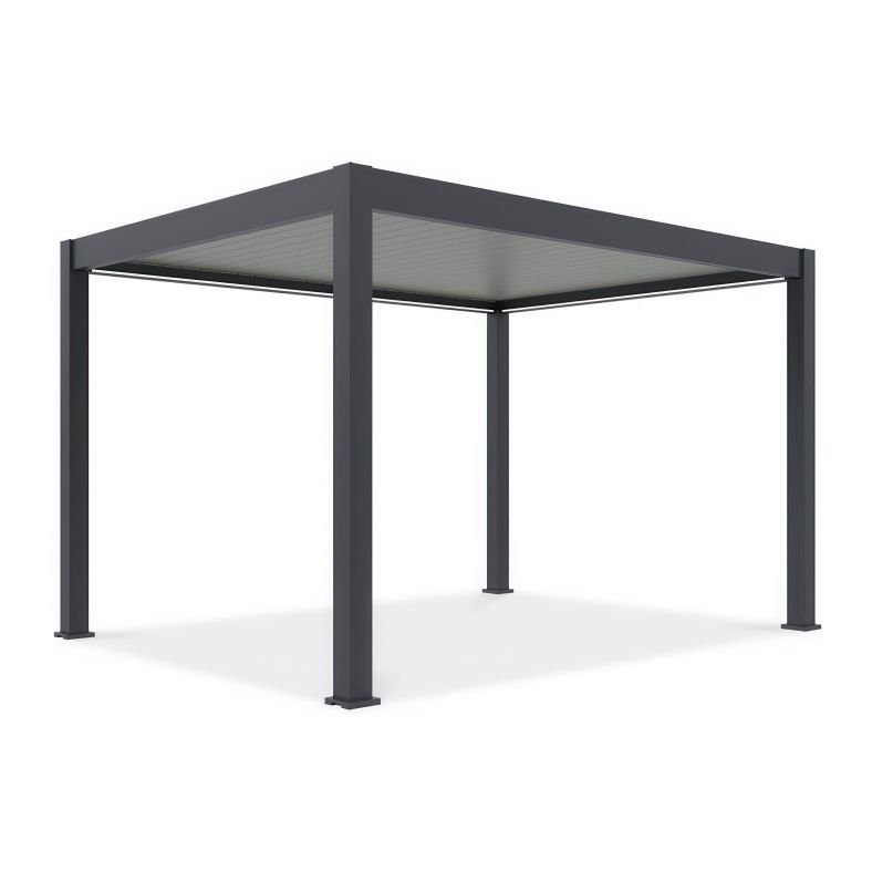 Pergola tarasowa Elite Lux Horizon 311x403 cm Antracyt z jasnymi lamelami
